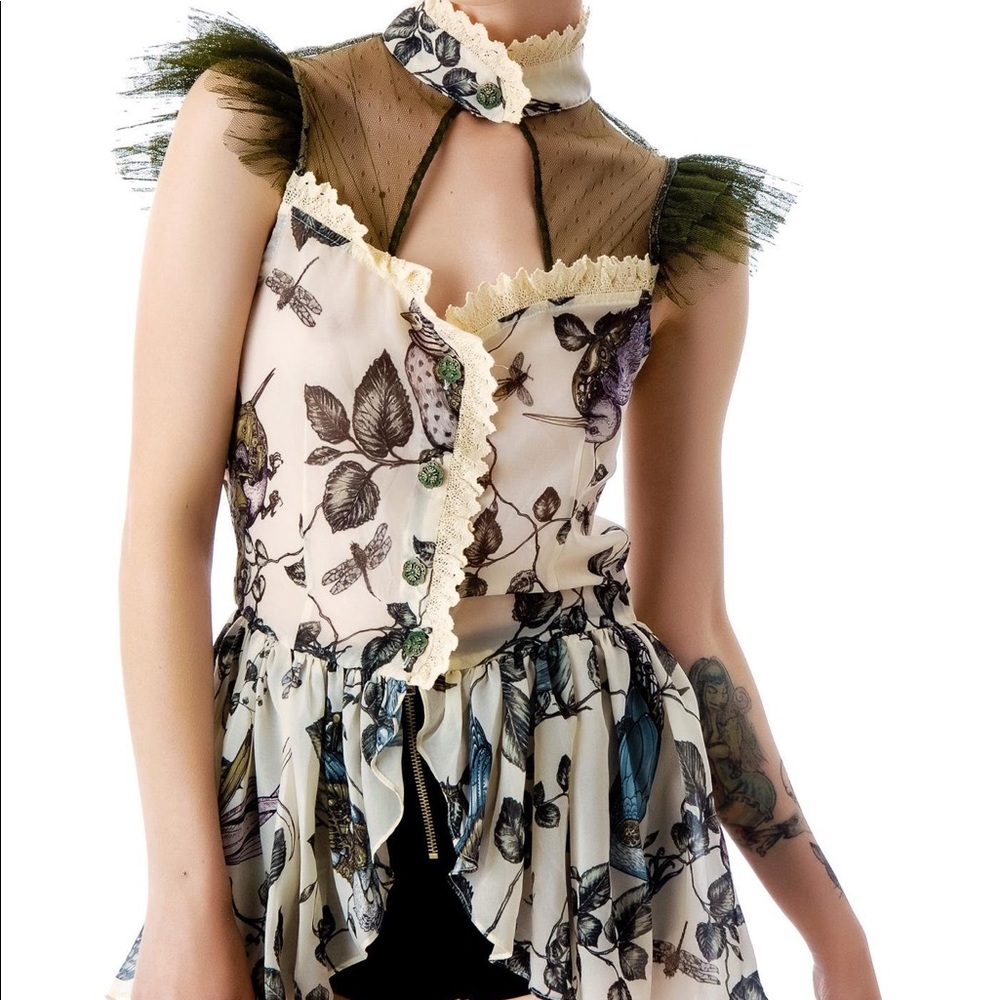 Lip Service Mecanique Menagerie lace shirt